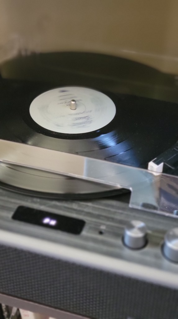 Record player spinning a record